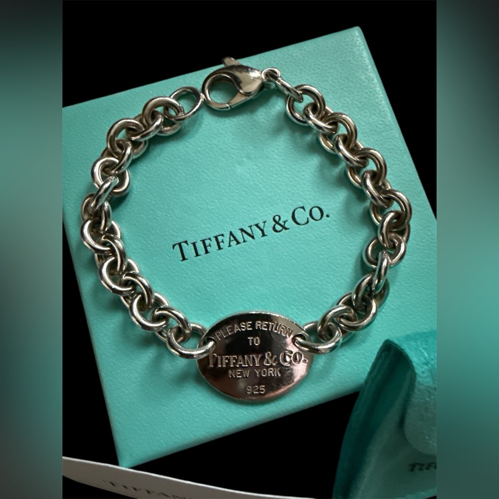 Tiffany & Co. Silver Chain Bracelet with Engraved Tag
